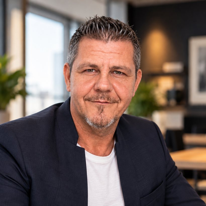 Uwe Schmidt im Arbeitsumfeld, legeres Businessporträt